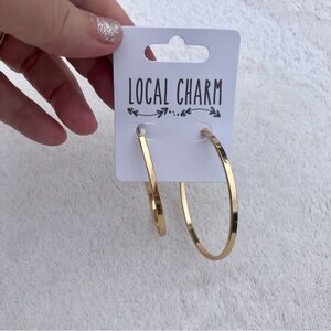 Local Charm gold hoops Earrings New